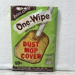 Vintage Bon Ami One-Wipe Dust Mop Cover New In Package Washable Made In USA